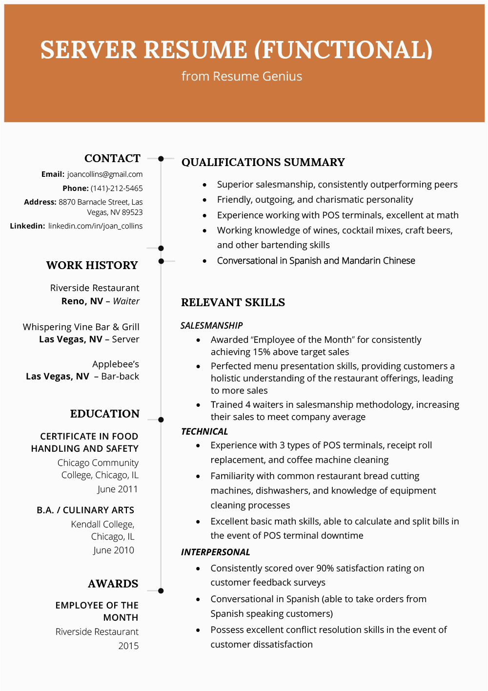 Example Of A Functional Resume Sample Resume format Best Resume formats for 2019