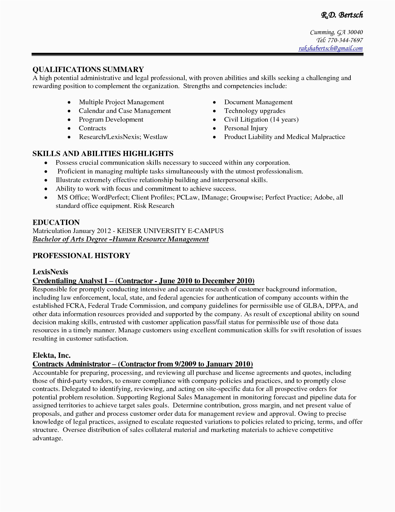 Executive assistant Summary Of Qualifications Sample Resume Pin On Admin Resume