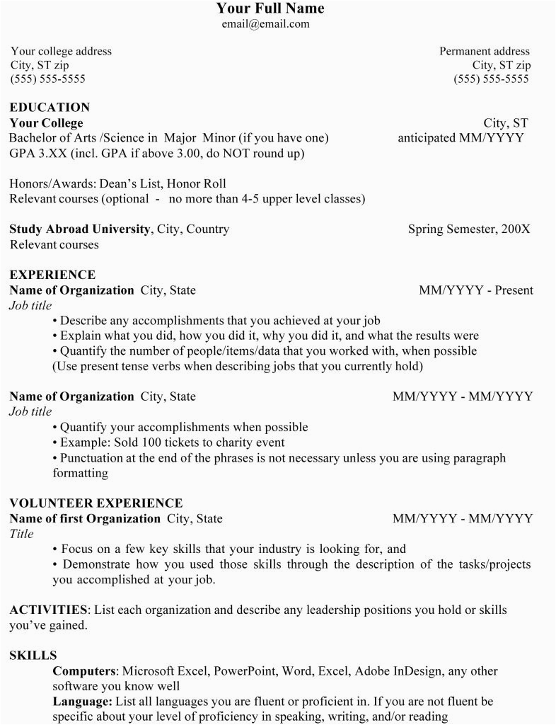 Expected Graduation Date On Resume Sample College Student Resume Expected Graduation Date Best