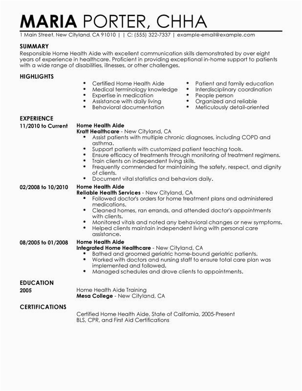 Home Health Aide Resume Objective Samples Home Health Aide Resume Examples – Free to Try today