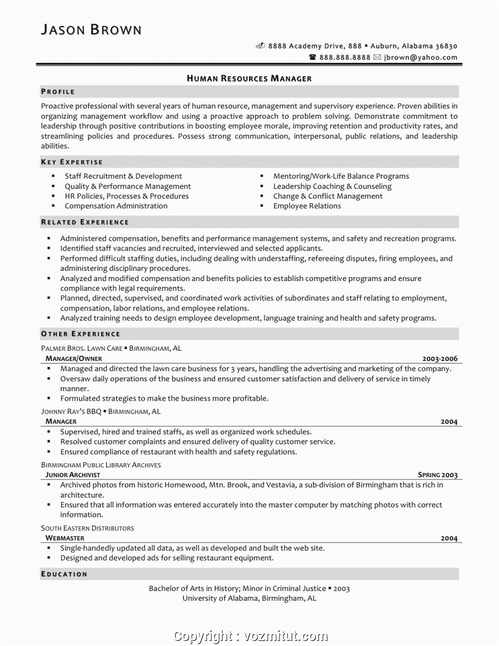 Hr Executive Resume Sample In India Print Resume Manager Human Resources Hr Director Resume
