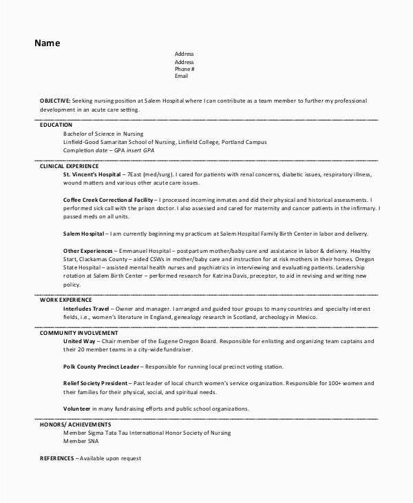 Sample Career Objectives for Nursing Resumes Free 7 Nursing Resume Objective Templates In Pdf