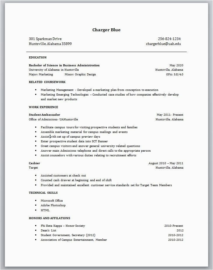 Sample College Resume with No Work Experience Sample Resume with No Work Experience College Student