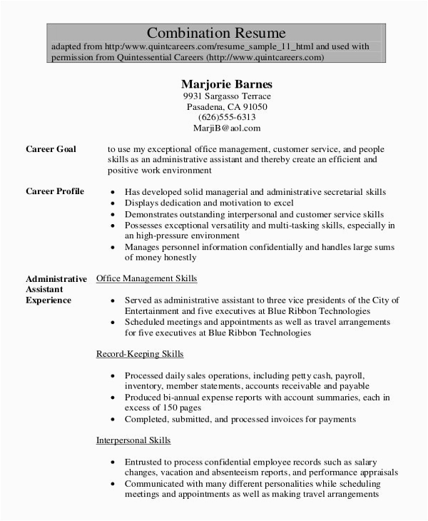 Sample Combination Resume for Administrative assistant 5 Legal Administrative assistant Resume Templates Pdf