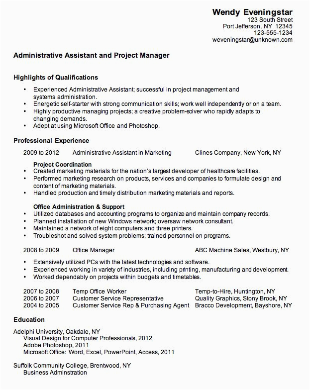 Sample Combination Resume for Administrative assistant Bination Resume Sample Administrative assistant