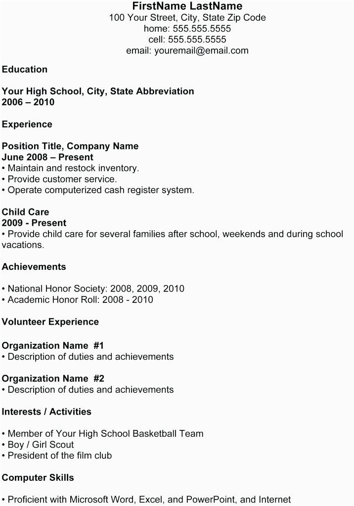 Sample High School Senior Resume for College 11 12 College Resume Samples for High School Senior