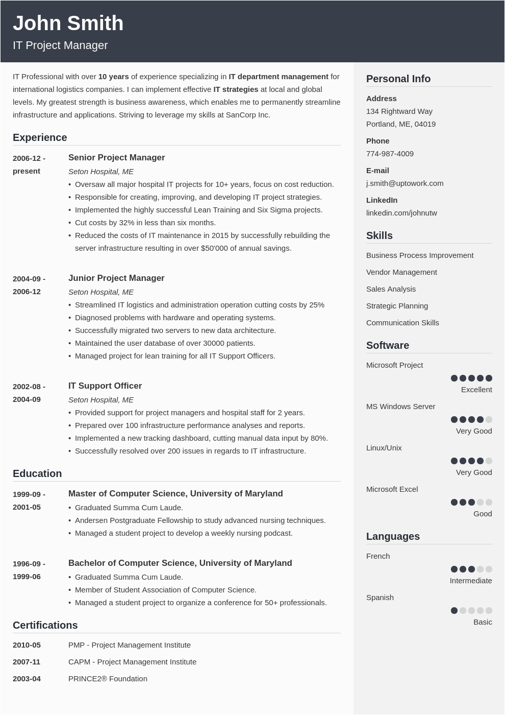 Sample Of A Professional Resume for Free 20 Professional Resume Templates for Any Job [download]