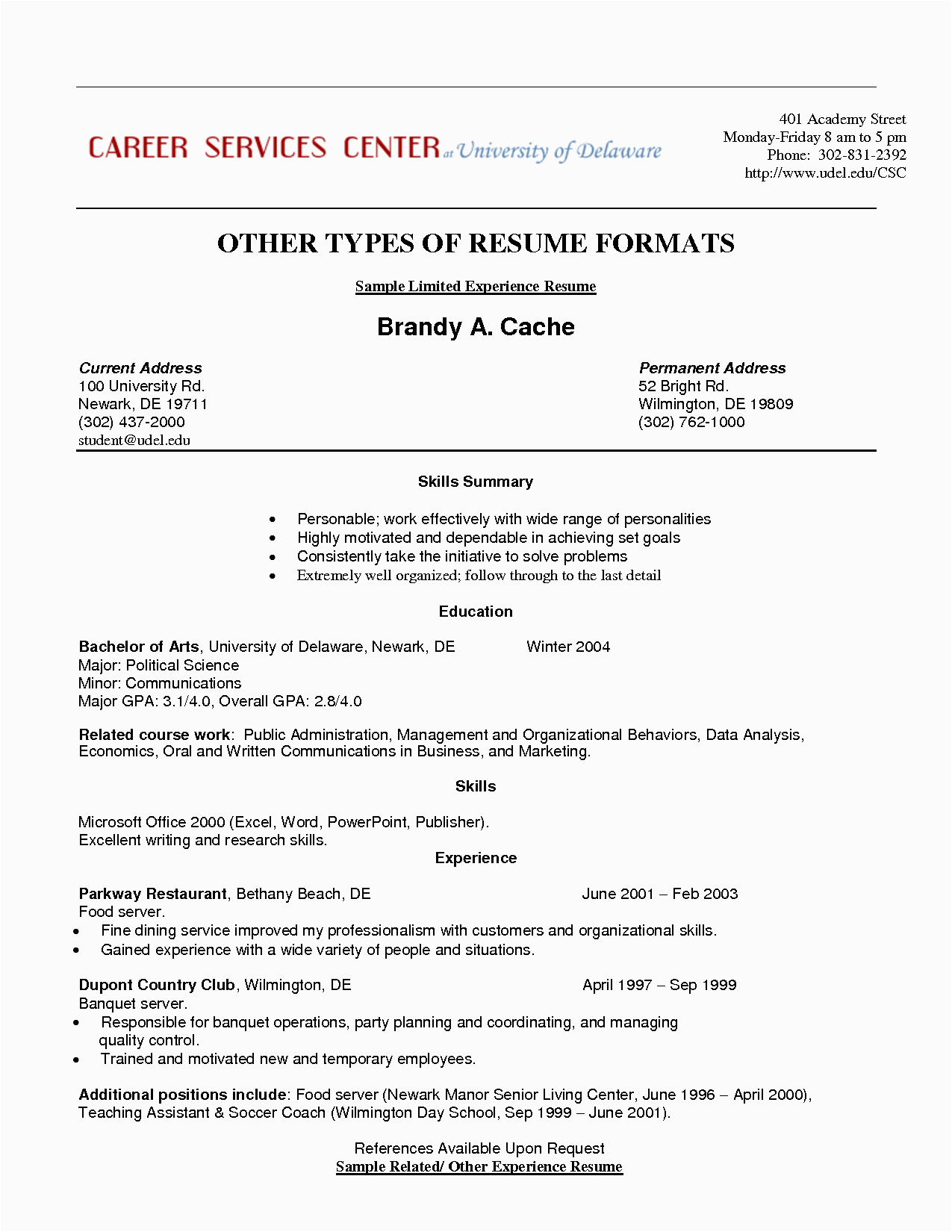 Sample Of A Resume with Work Experience Resume Templates Limited Work Experience
