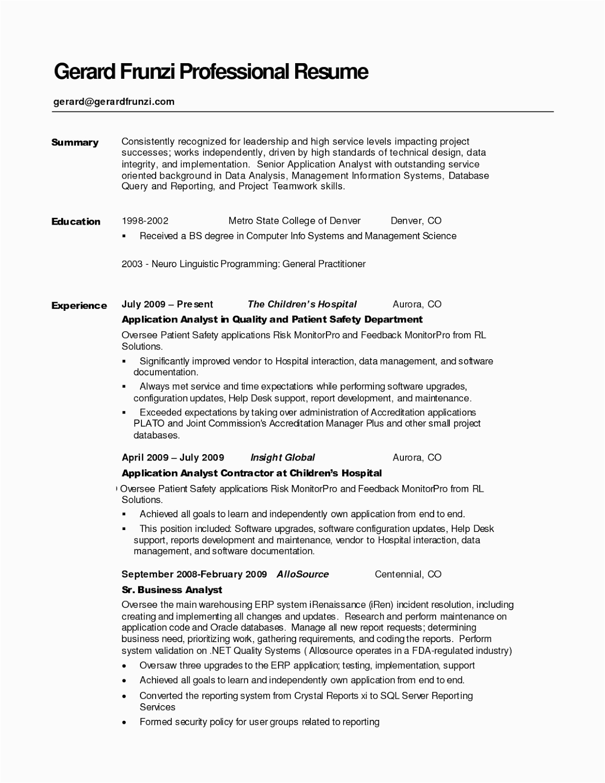 Sample Of Personal Summary In Resume Resume Summary Examples