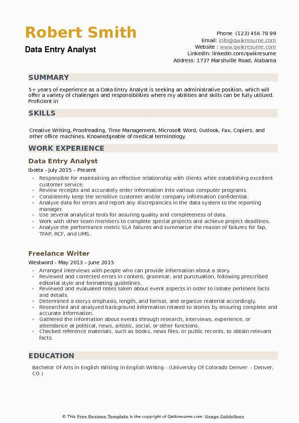 Sample Resume Entry Level Data Analyst Data Entry Analyst Resume Samples
