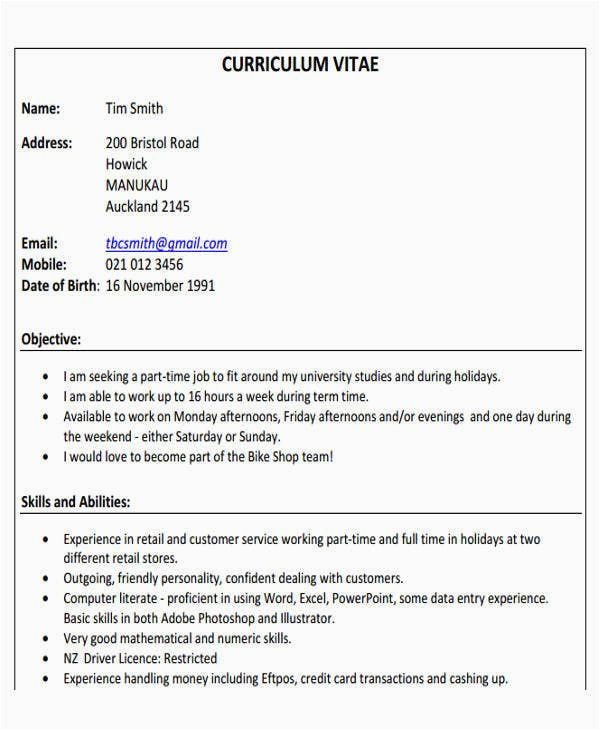 Sample Resume for A First Time Job Sample Resume for First Time Job