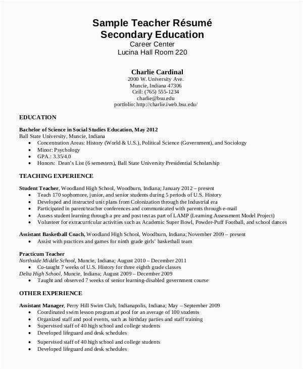 Sample Resume for A High School Teacher 40 Modern Teacher Resume Templates Pdf Doc