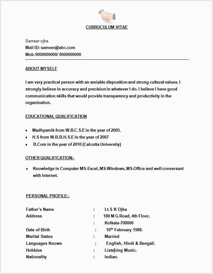 Sample Resume for Bsc Biotechnology Freshers B Student Resume for Job Best Resume Examples