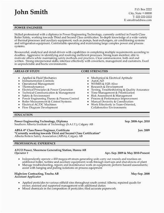 Sample Resume for Electrical Engineer In Power Plant 10 Best Best Electrical Engineer Resume Templates
