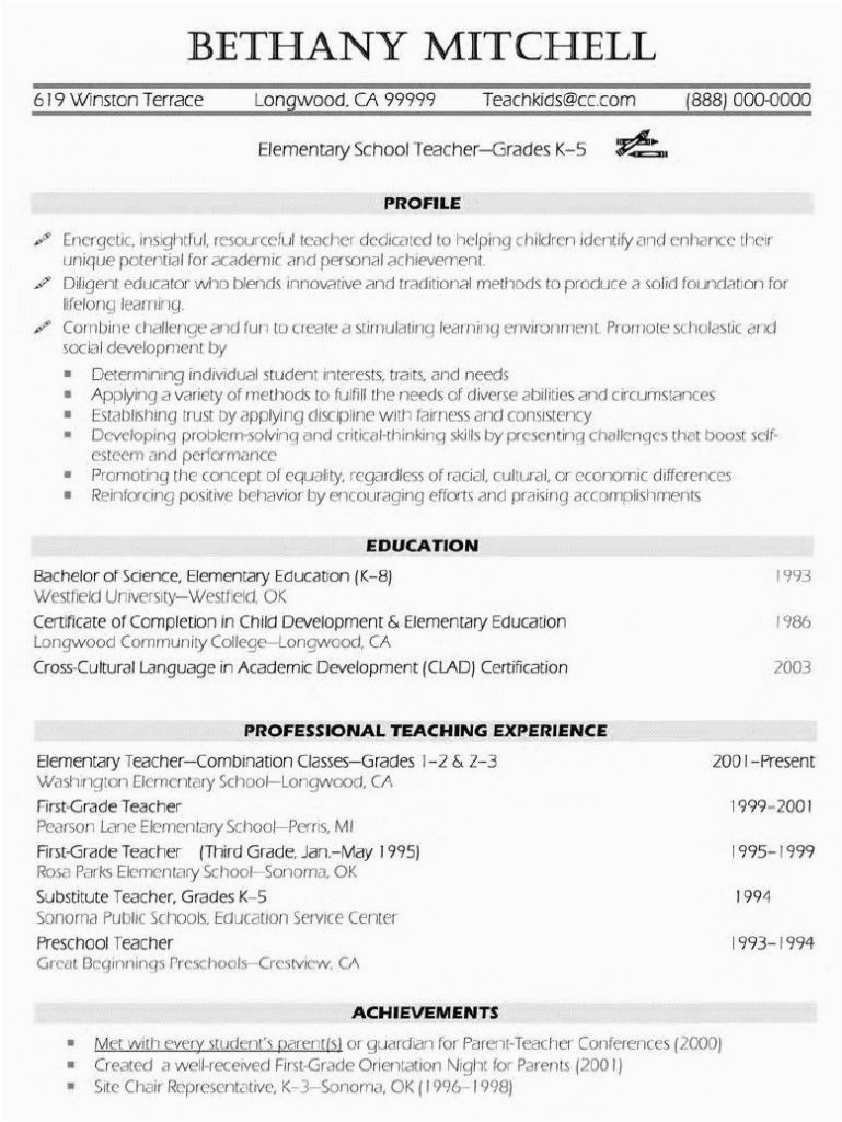 Sample Resume for Elementary Teachers In the Philippines Elementary Teacher Resume Examples …