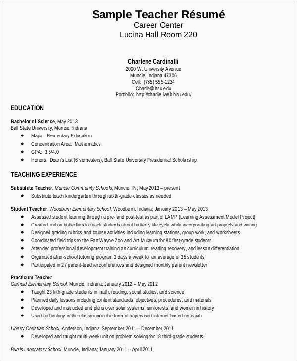 Sample Resume for Elementary Teachers without Experience Resume Sample for Fresh Graduate Teacher without Experience