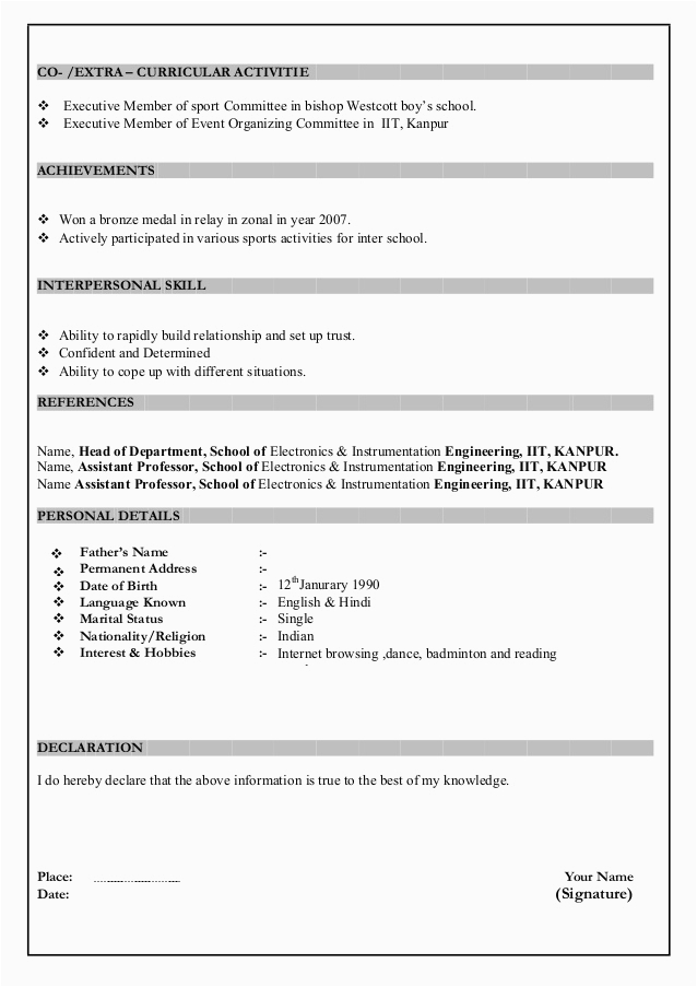 Sample Resume for Engineering Students India Civil Engineer Resume Samples India