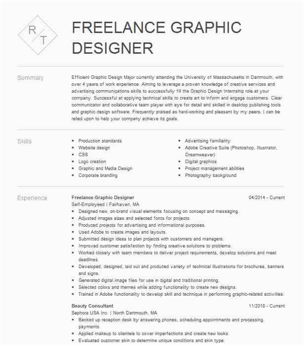 Sample Resume for Freelance Graphic Designer Freelance Graphic Designer Resume Example Paris Nail Spa