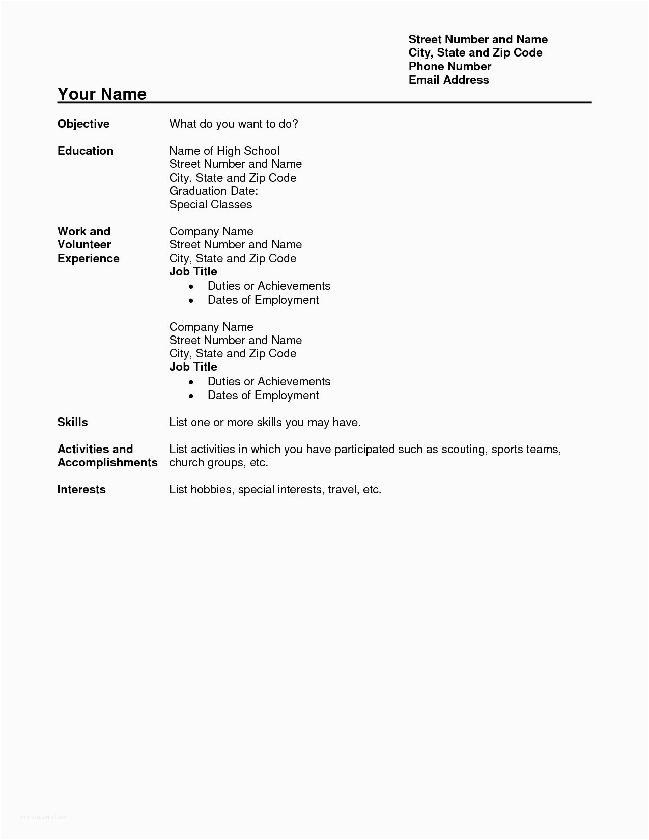 Sample Resume for Highschool Graduate with No Experience 8 9 Resumes for High School Graduates Aikenexplorer