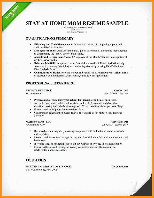 Sample Resume for Homemaker Returning to Work 14 15 Homemaker Resume Examples southbeachcafesf