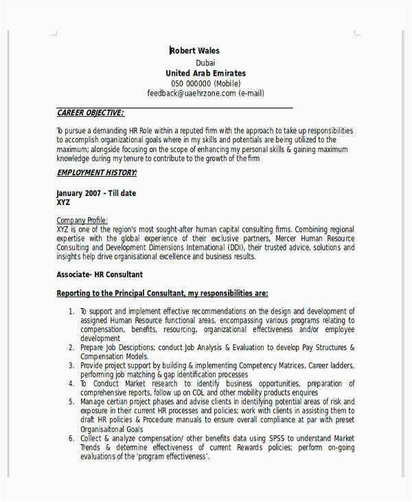 Sample Resume for Hr Executive Freshers 10 Hr Fresher Resume Template Free Word Pdf format