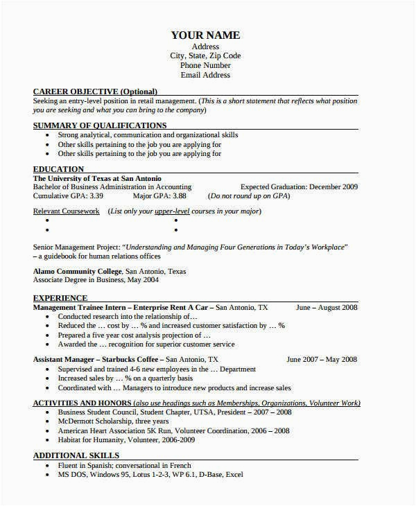Sample Resume for Management Trainee Position Manager Resume Sample Template 48 Free Word Pdf
