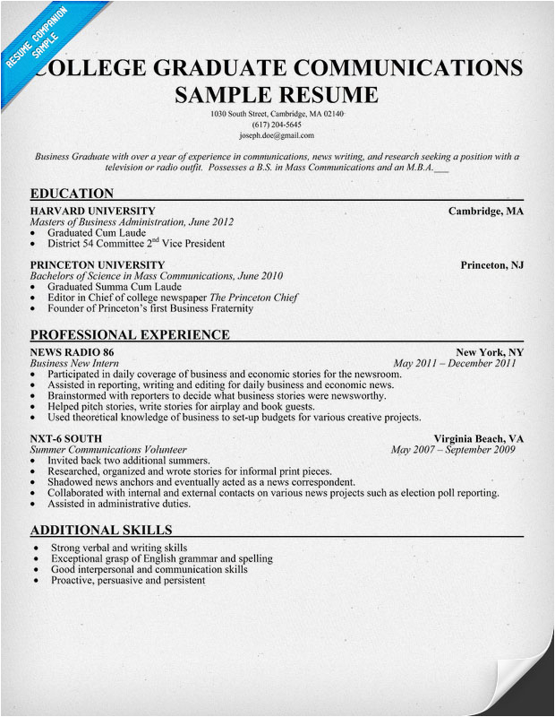 Sample Resume for Mass Communication Student Mass Munication Resume Examples thesis Web