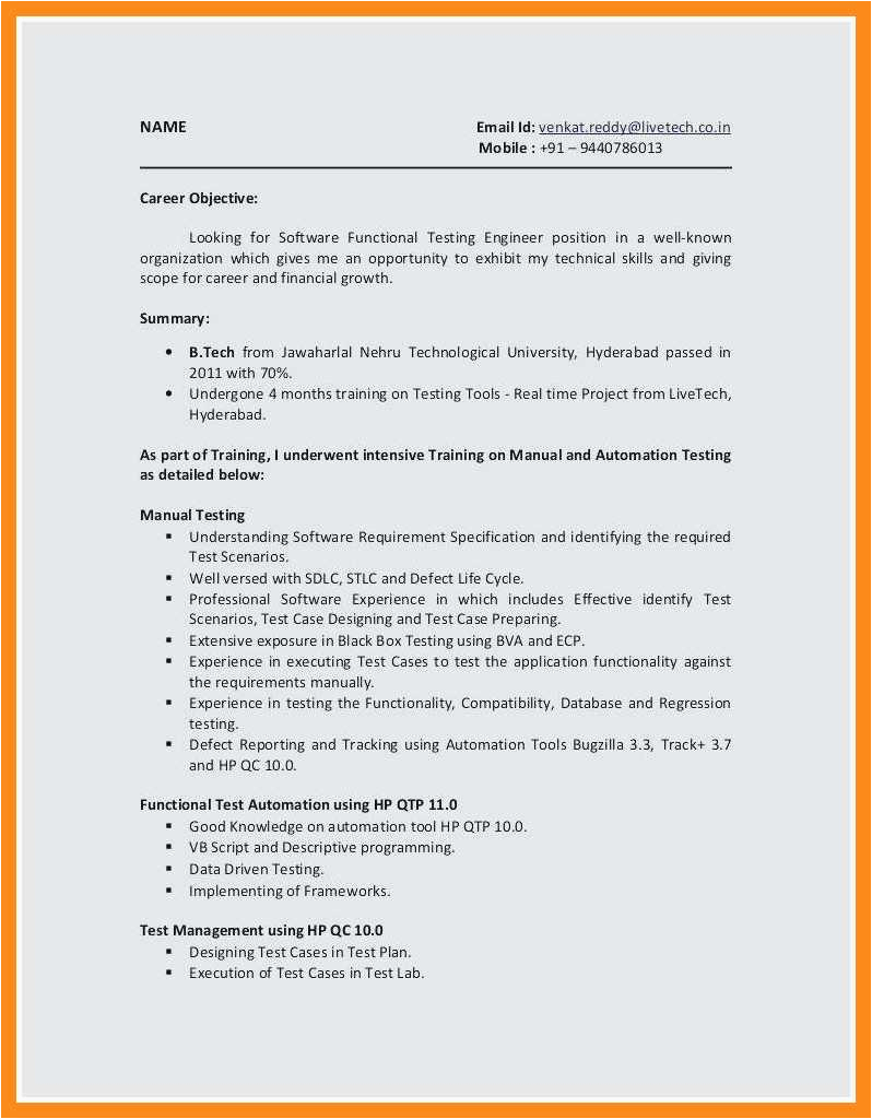 Sample Resume for Mobile Application Testing 12 13 Mobile Application Testing Resumes