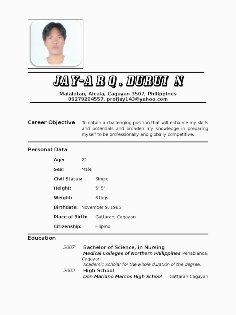 Sample Resume for Nurses with Experience In the Philippines Resume Nurse