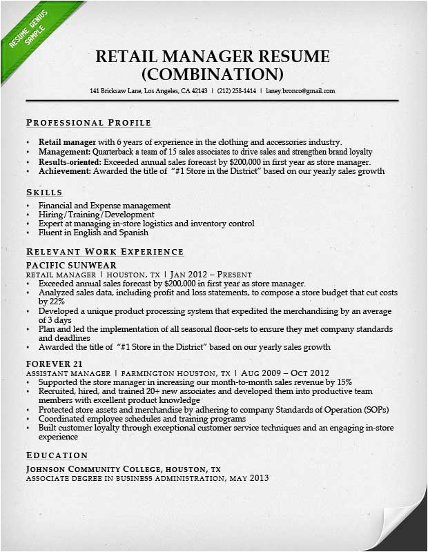 Sample Resume for Retail Sales Position Retail Sales associate Resume Sample & Writing Guide