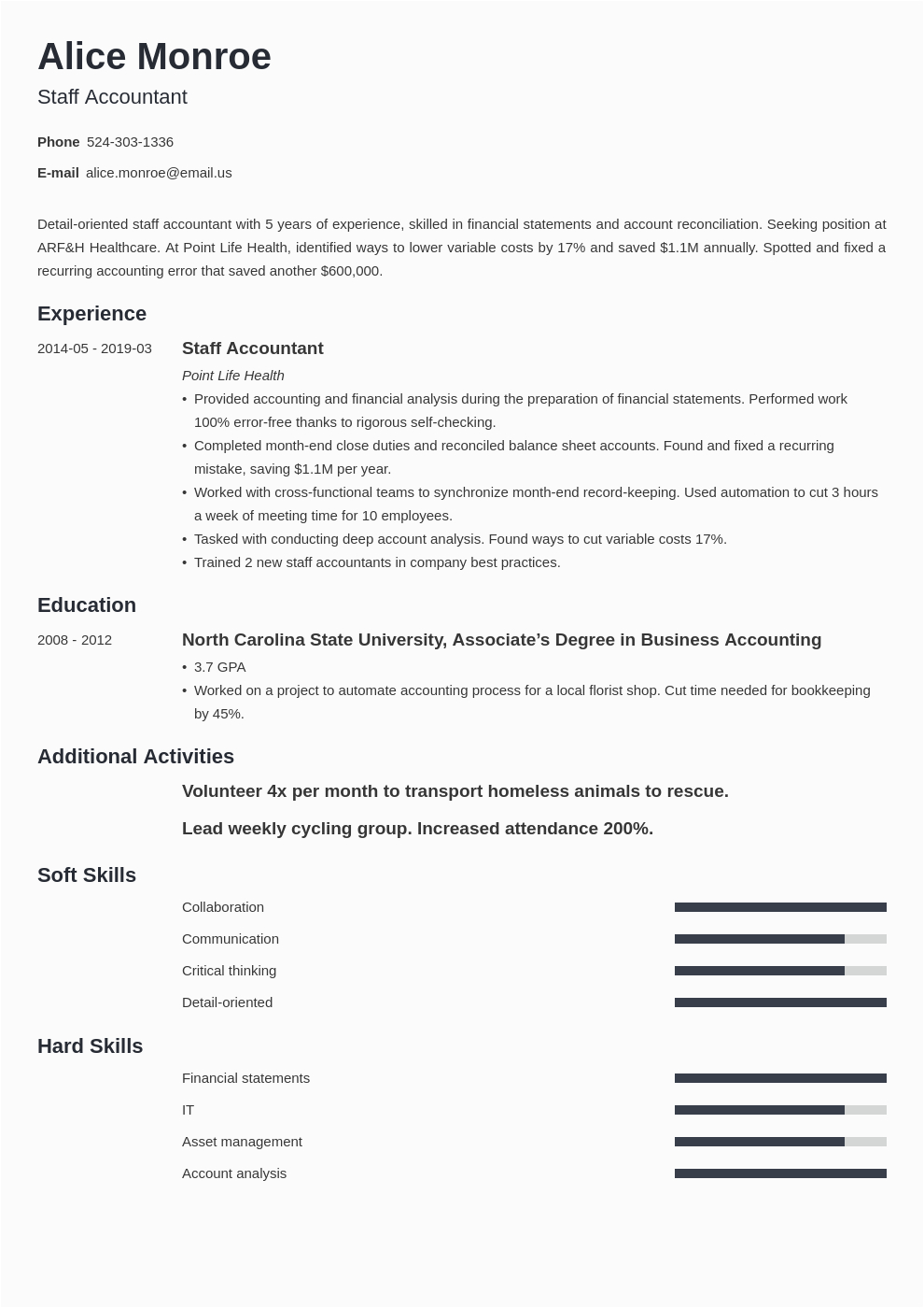 Sample Resume for Staff Accountant Position Staff Accountant Resume Sample Guide & 20 Examples