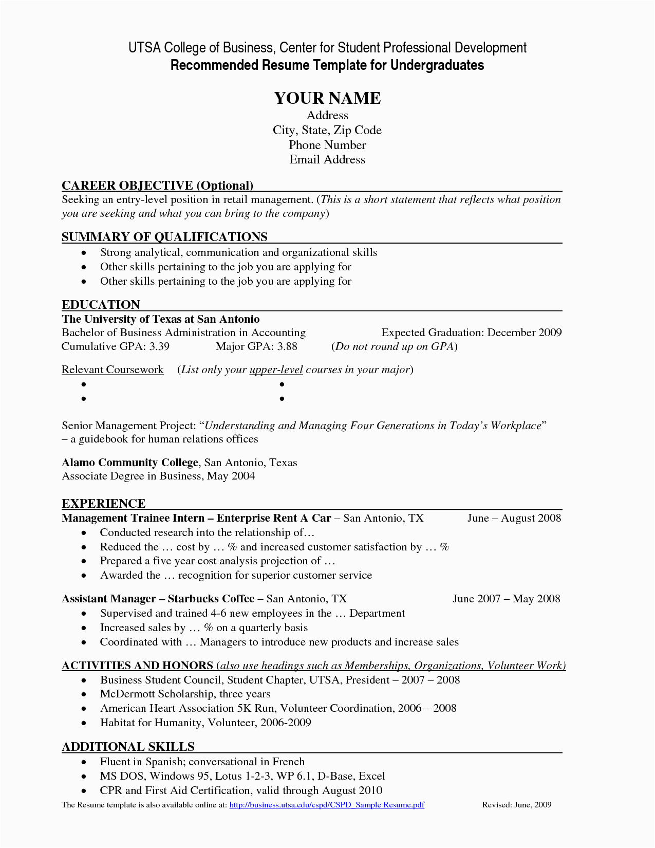 Sample Resume for Students Applying to University Resume Template for College Students