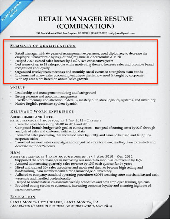Sample Skills and Qualifications In Resume How to Write A Summary Of Qualifications