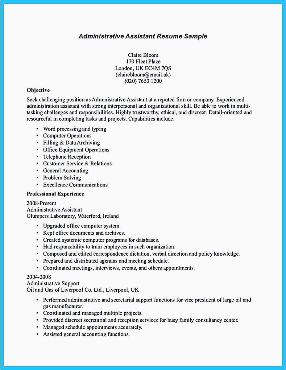 Sample Summary for Administrative assistant Resume Sample to Make Administrative assistant Resume