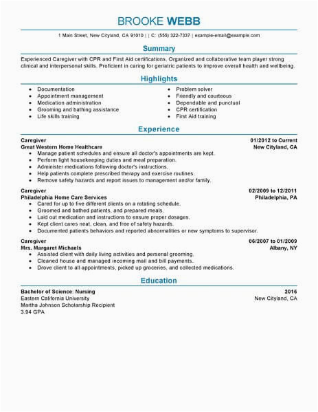 Sample Training and Seminars attended In Resume Best Medical Caregiver Resume Example From Professional