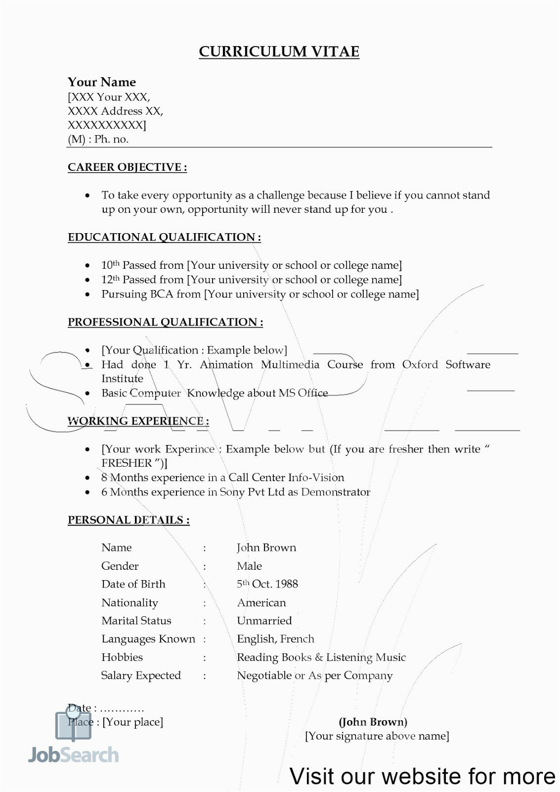 Simple Sample Resume format for Students Resume Sample format In Word for Student 2020