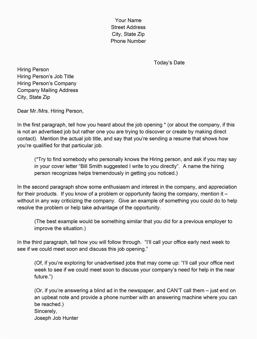 The Best Resume Cover Letter Samples 5 Best Examples Of Writing A Good Cover Letter Templates