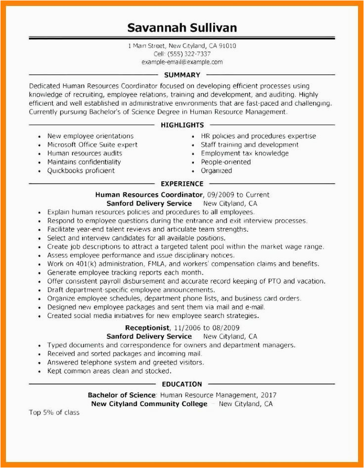 Hr Resume Sample for 3 Years Experience Hr Generalist Resume with 3 Years Experience