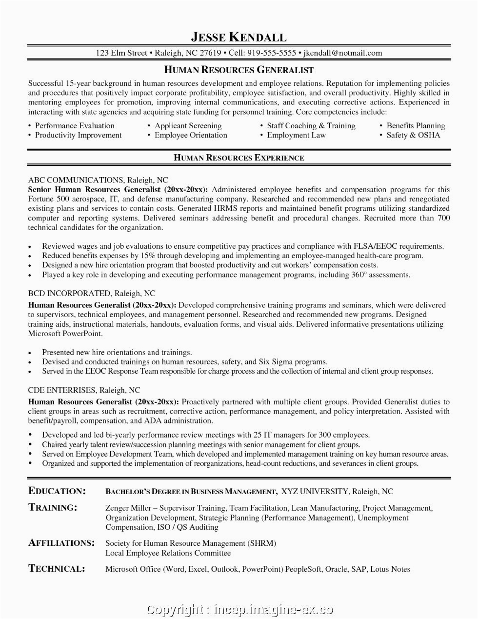 Hr Resume Sample for 3 Years Experience Hr Generalist Resume with 3 Years Experience
