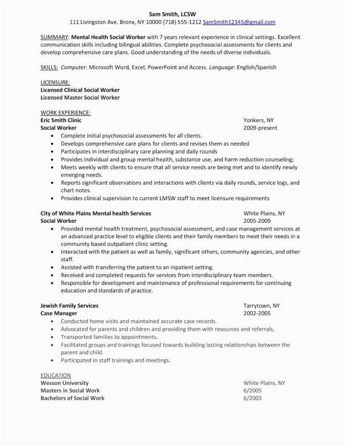 Nursing Home social Worker Resume Sample 12 13 social Worker Resume format