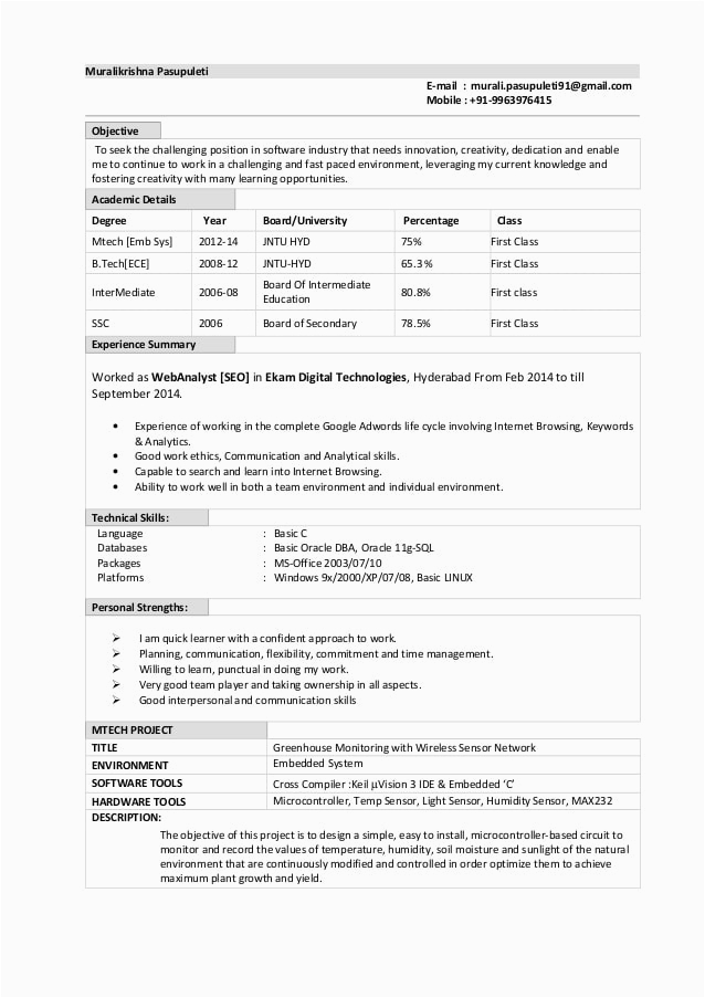 Oracle Dba Fresher Resume Sample Doc 45 Fresher Resume Templates Pdf Doc Free Premium