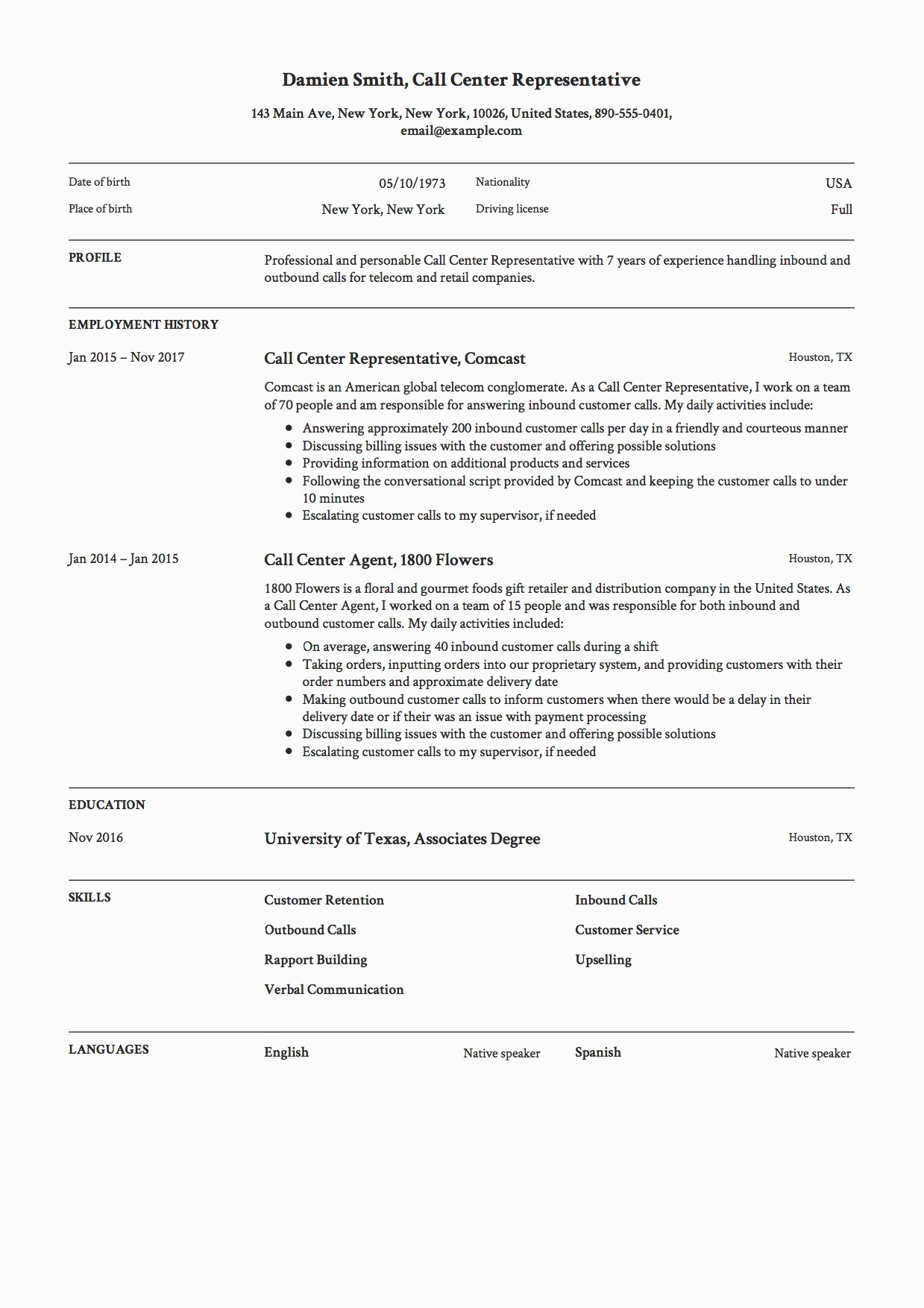 Sample Resume for Call Center Agent for First Timers Sample Resume for First Time Job