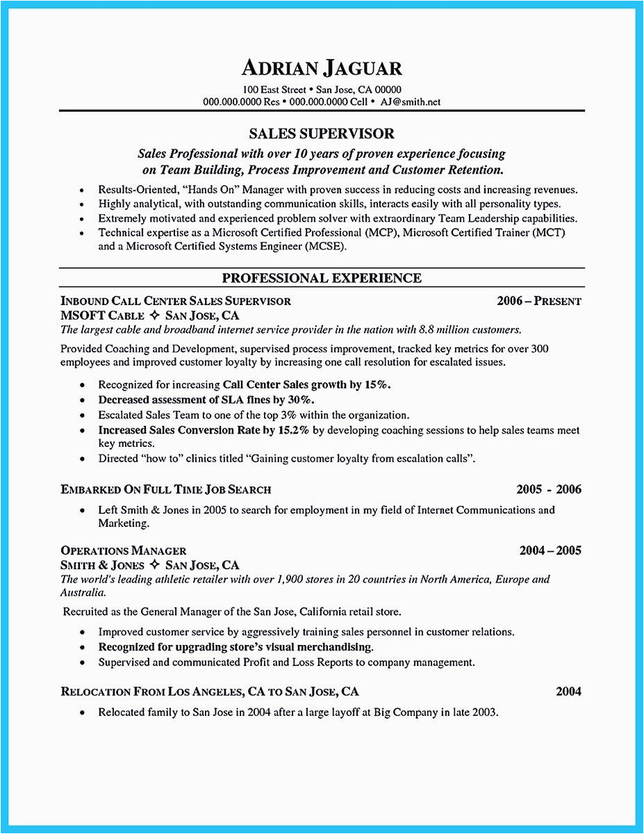 Sample Resume for Call Center Agent for First Timers when Making Call Center Supervisor Resume You Should