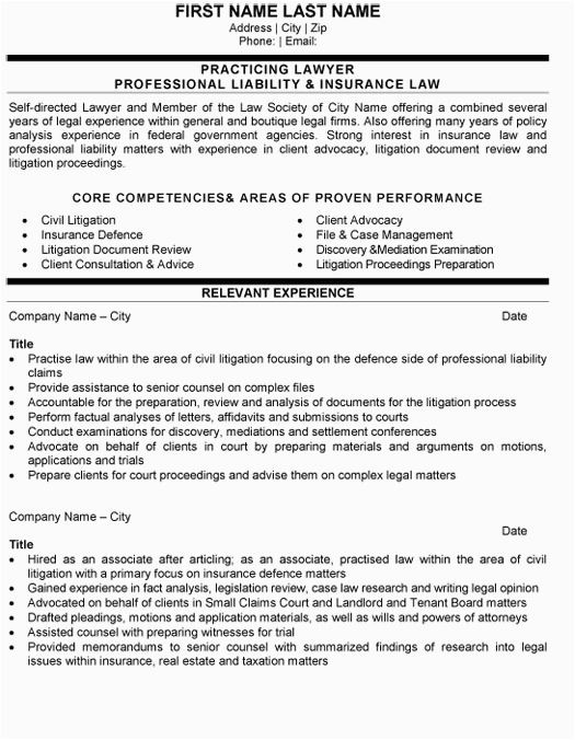 Sample Resume for Experienced Insurance Professional top Insurance Resume Templates & Samples