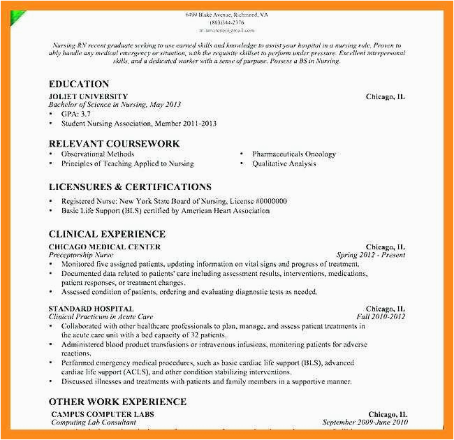 Sample Resume for Fresh Graduate Nurses with No Experience 11 12 Nursing Resume without Experience