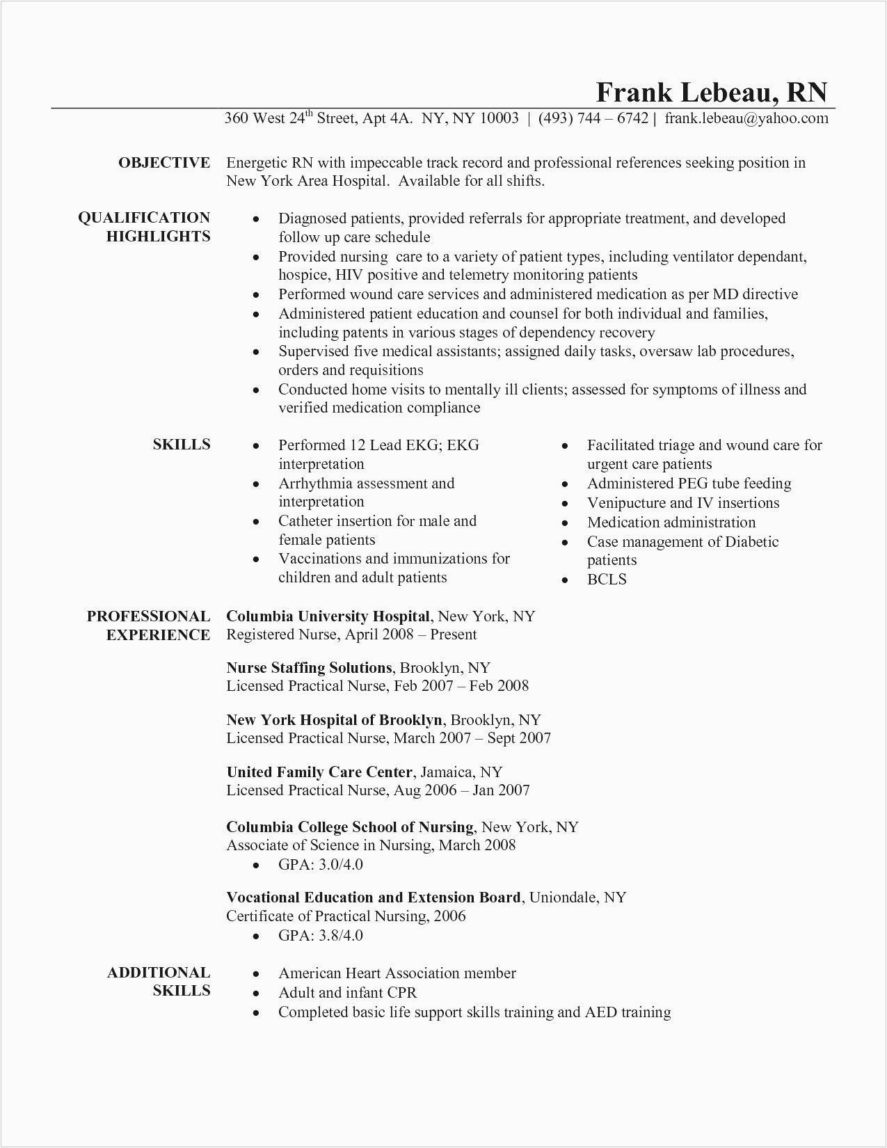 Sample Resume for Fresh Graduate Nurses with No Experience New Grad Rn Resume with No Experience Template Resume