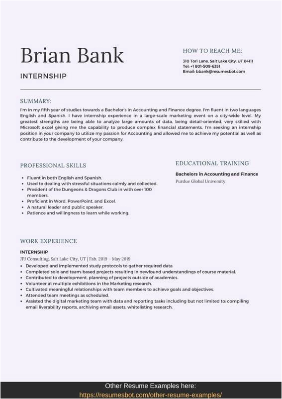 Sample Resume for Internship No Experience Internship Resume Samples and Tips [pdf Doc]