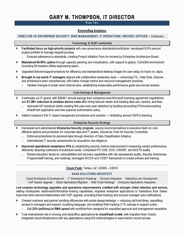 Sample Resume for It Director Position It Director Sample Resume It Resume Writer Technical