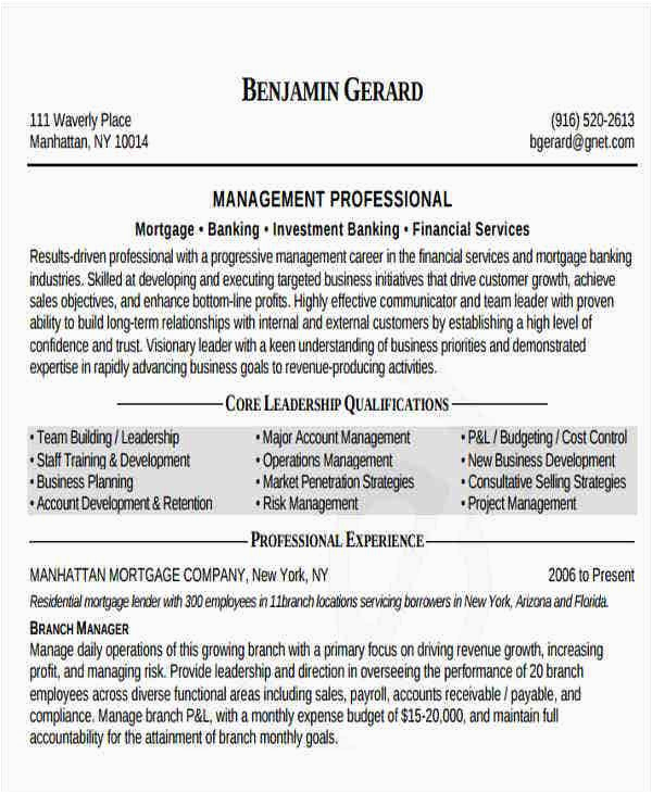 Sample Resume for Operations Manager In Banking 49 Banking Resume Templates In Pdf