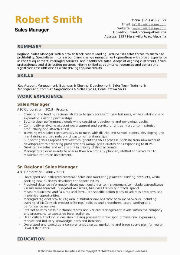 Sample Resume for Regional Sales Manager Pharma Pharmaceutical Sales Manager Resume Examples Best Resume